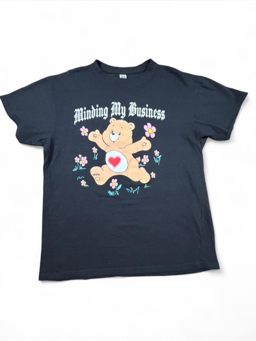 Brisco Brands Care Bears Minding My Business Graphic Tee Black Size Large